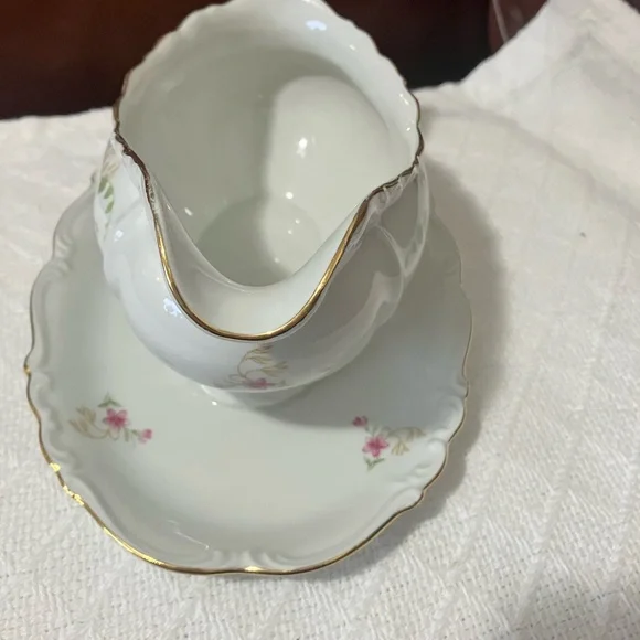 Vintage Edelstein Bavarian Maria Theresia Bianca Pattern 80 yr Anvsry Gravy Bowl - Picture 10 of 14